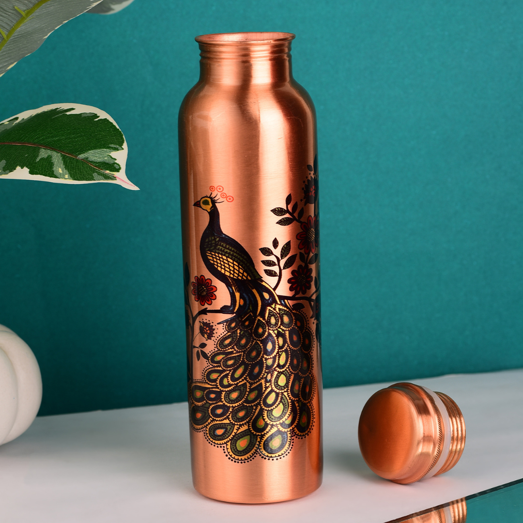 Copper Water Bottle - Peacock Original 99%