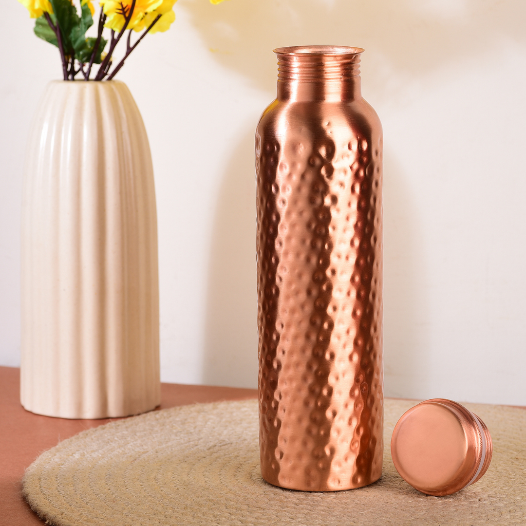 Copper Water Bottle - 99% Pure Copper Verified