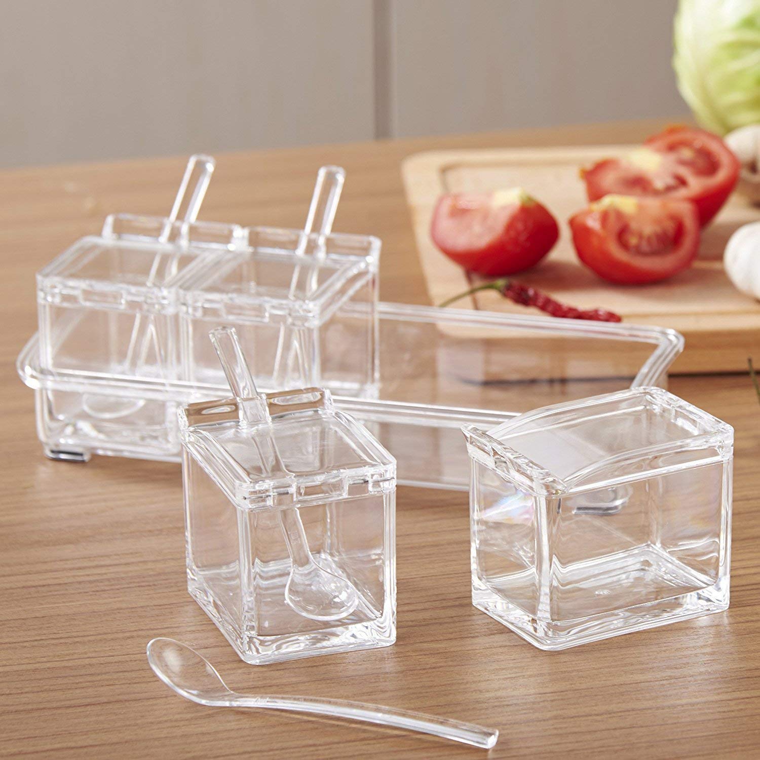 Clear Masala Boxes or Spices Organizer