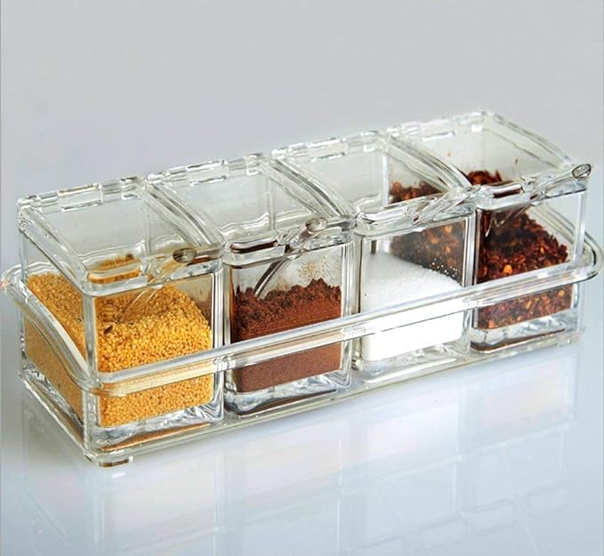 Clear Masala Boxes or Spices Organizer